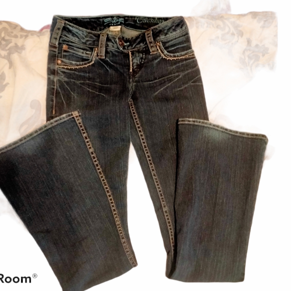 Silver Low Rise Jeans - Picture 4 of 6